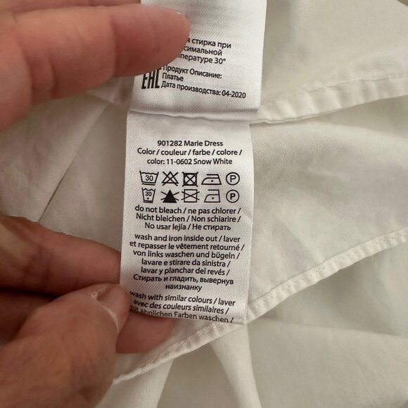 Rotate Birger Christensen Organic Cotton A Line Mini Dress Cutout Minimalist Whi - Picture 14 of 15